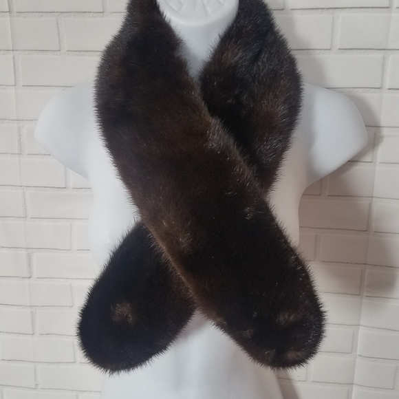 Vintage Fox Fur Brown Stole Shawl - Picture 4 of 10